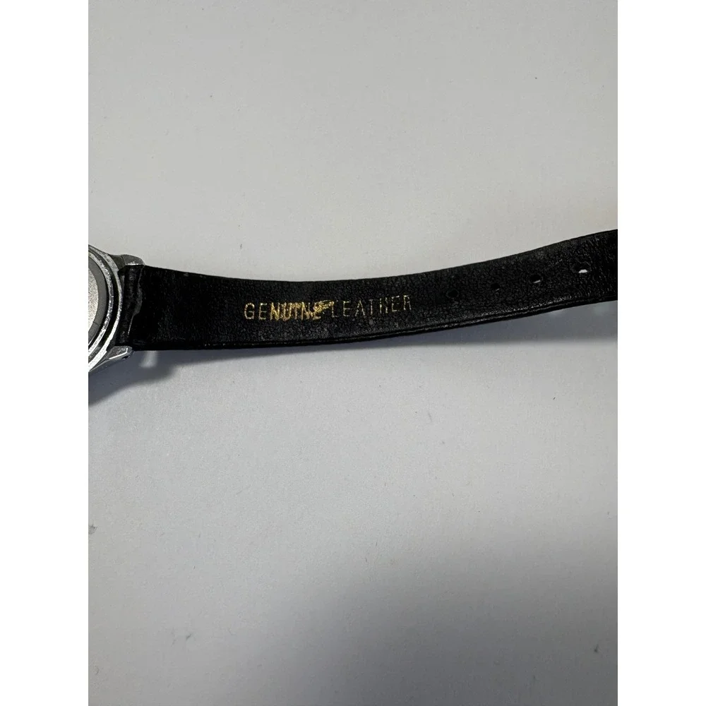 Vintage Lorus Disney Minnie Mouse Watch Black Leather V515-6080 Needs Battery